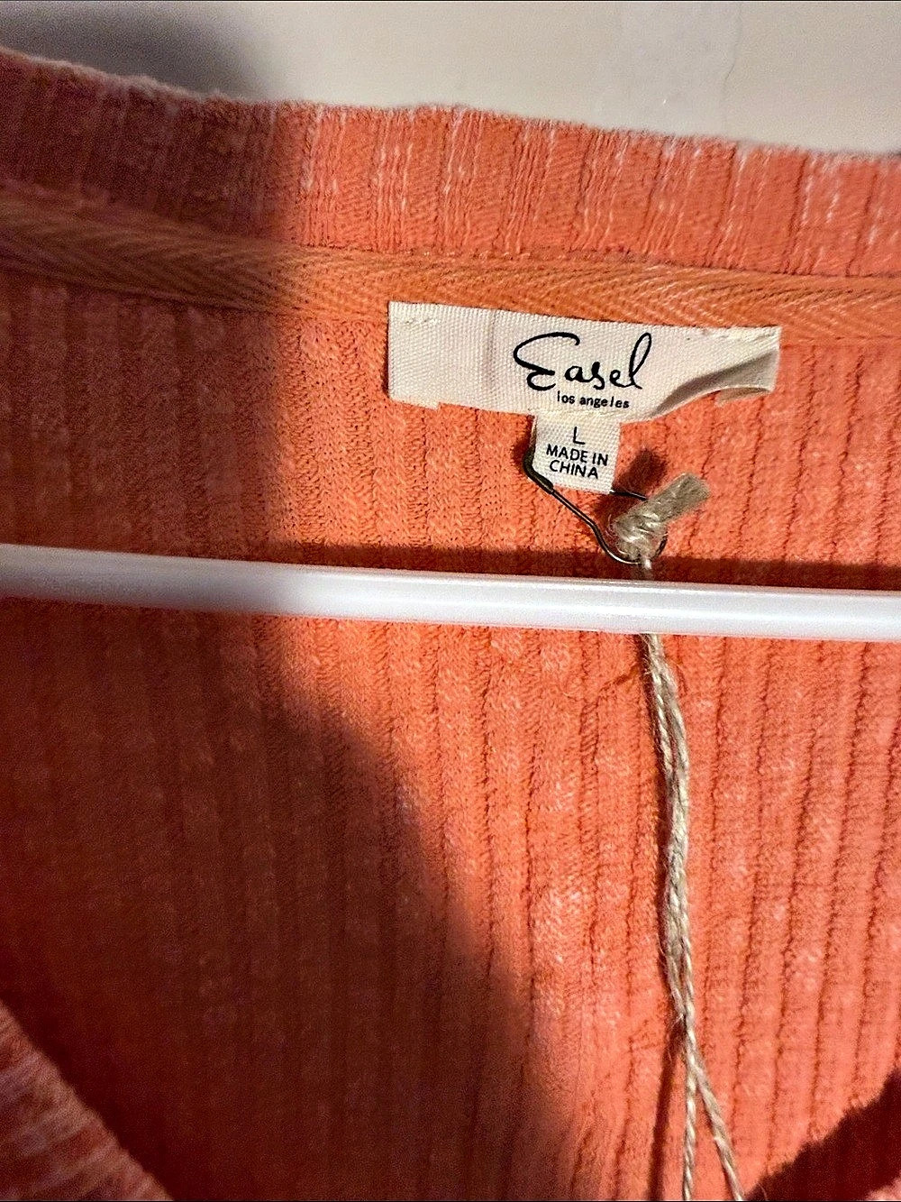 Easel Distressed Knit Tunic in Orange - Picture 2 of 9